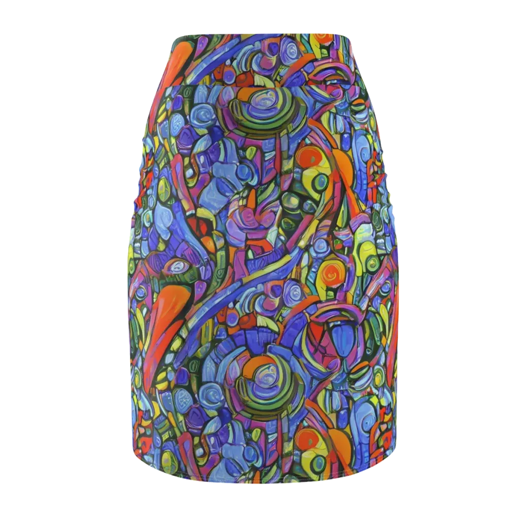 Kaleidoscope Voltage on Pencil Skirt — Back