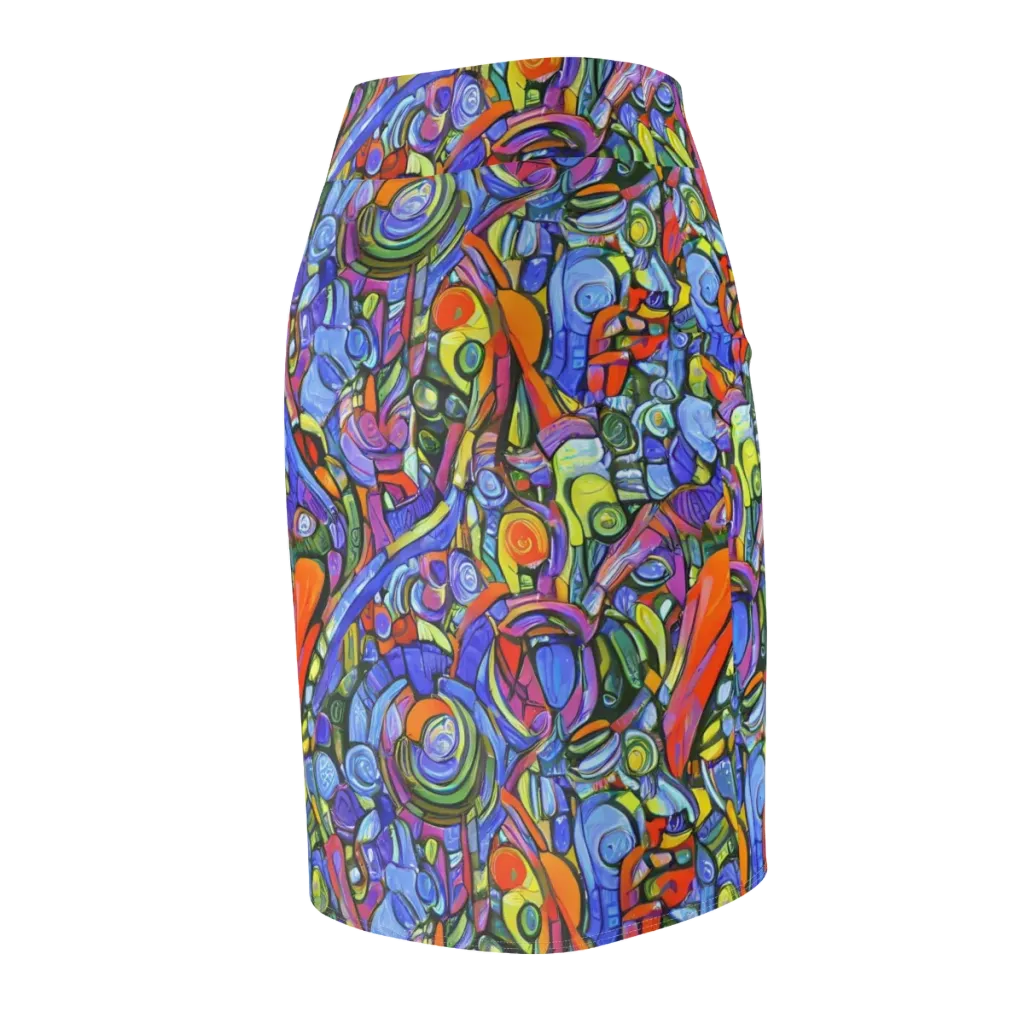 Kaleidoscope Voltage on Pencil Skirt — Back Side