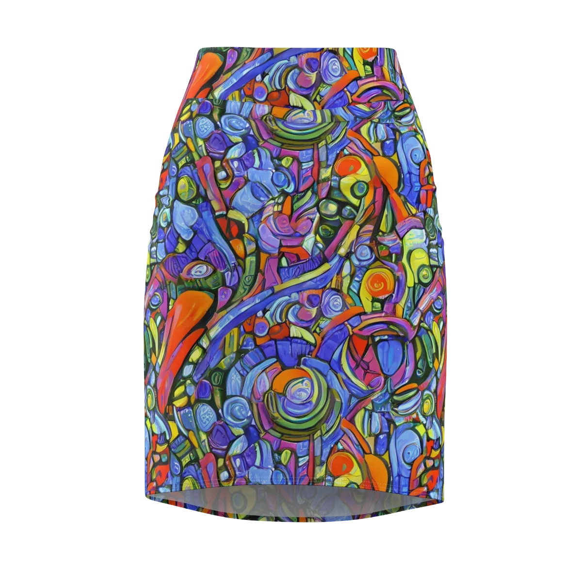 Kaleidoscope Voltage on Pencil Skirt — Front