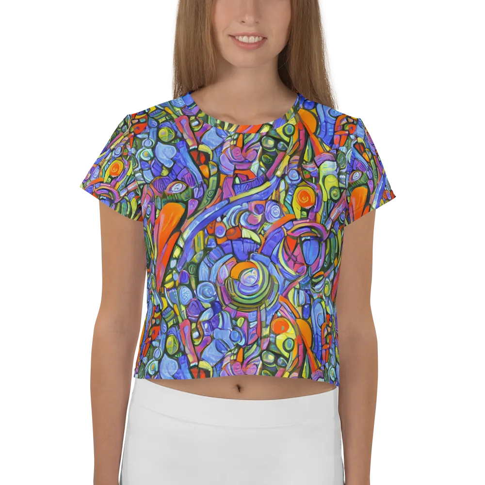 Kaleidoscope Voltage on Crop Tee — Front