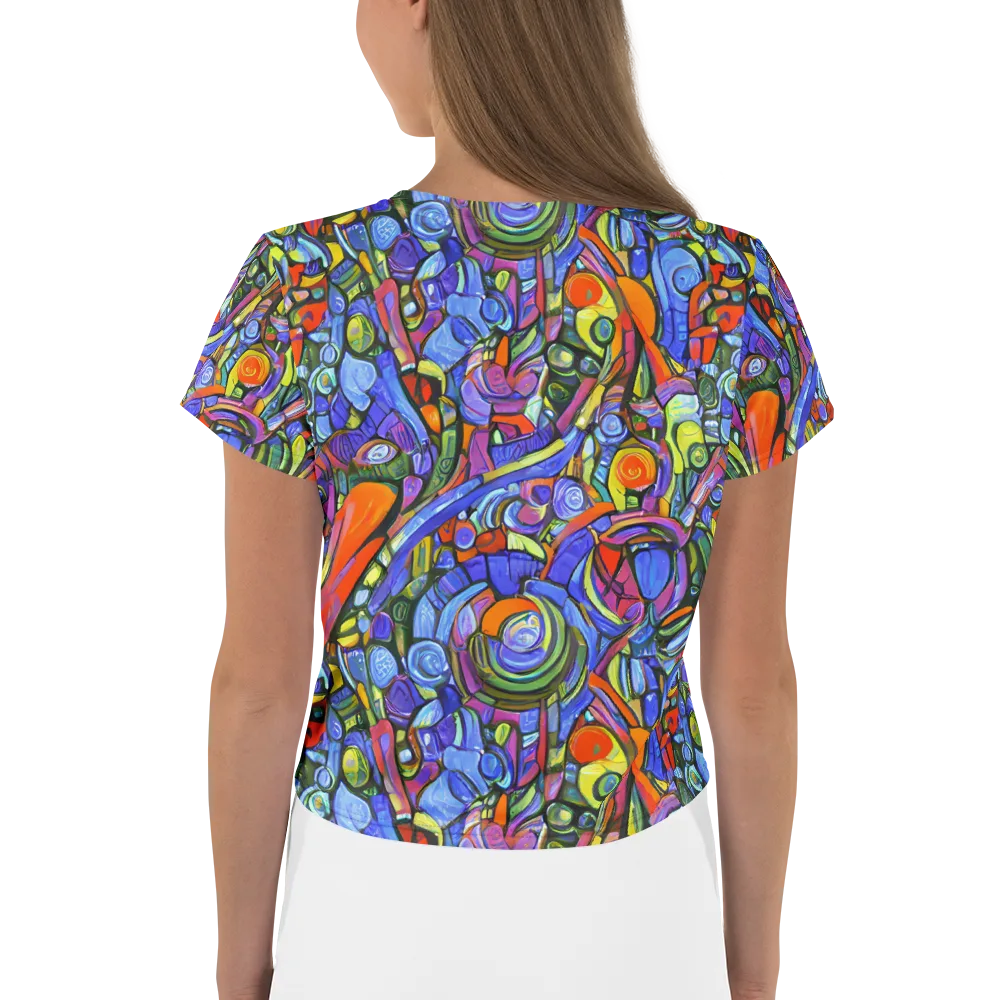 Kaleidoscope Voltage on Crop Tee — Back