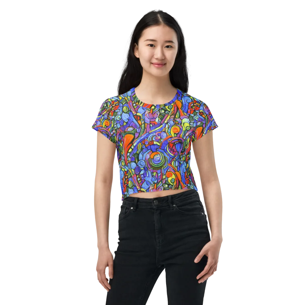 Kaleidoscope Voltage on Crop Tee — Front