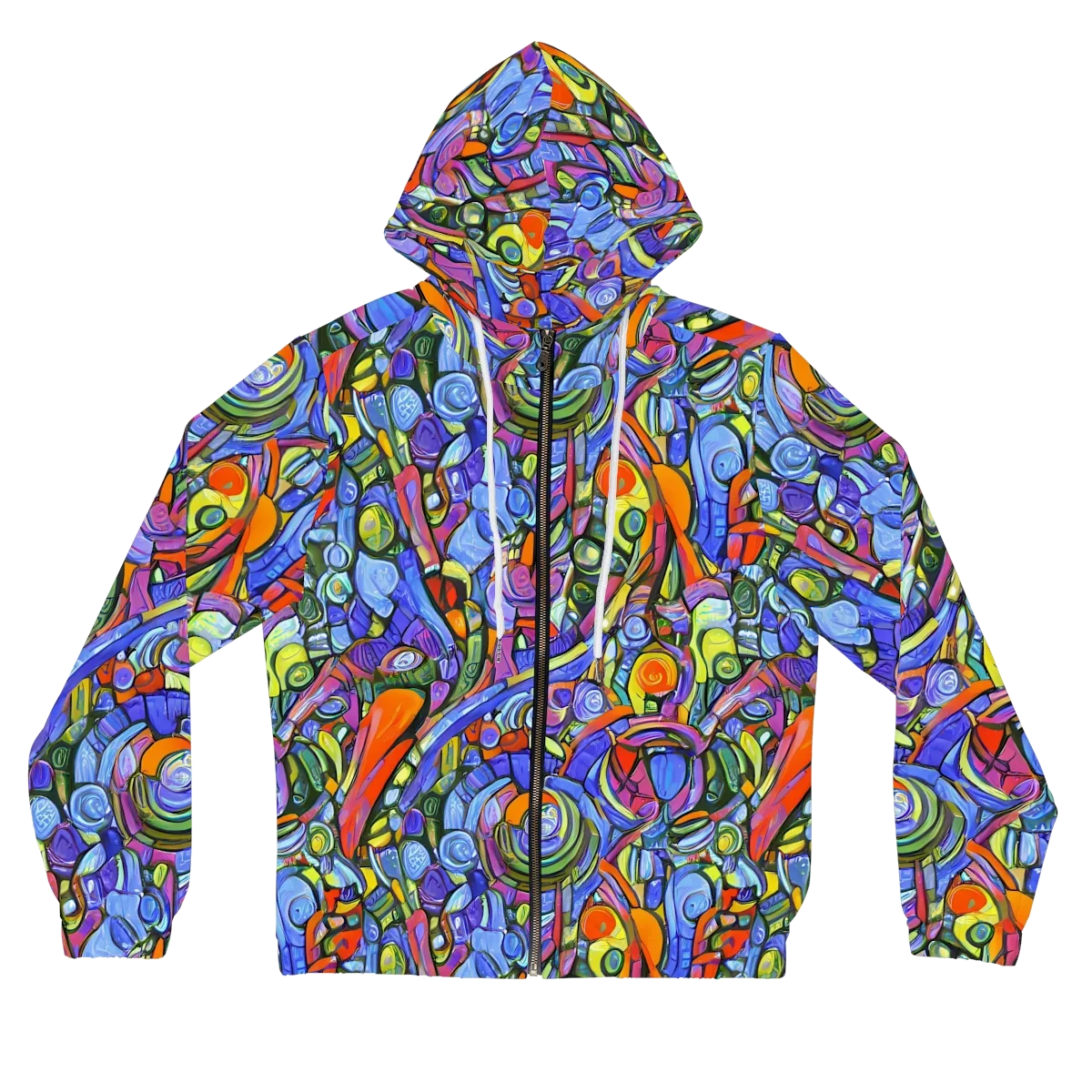 Kaleidoscope Voltage on Women's Full-Zip Hoodie — Front