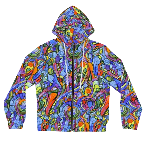 Kaleidoscope Voltage on a Women's Full-Zip Hoodie