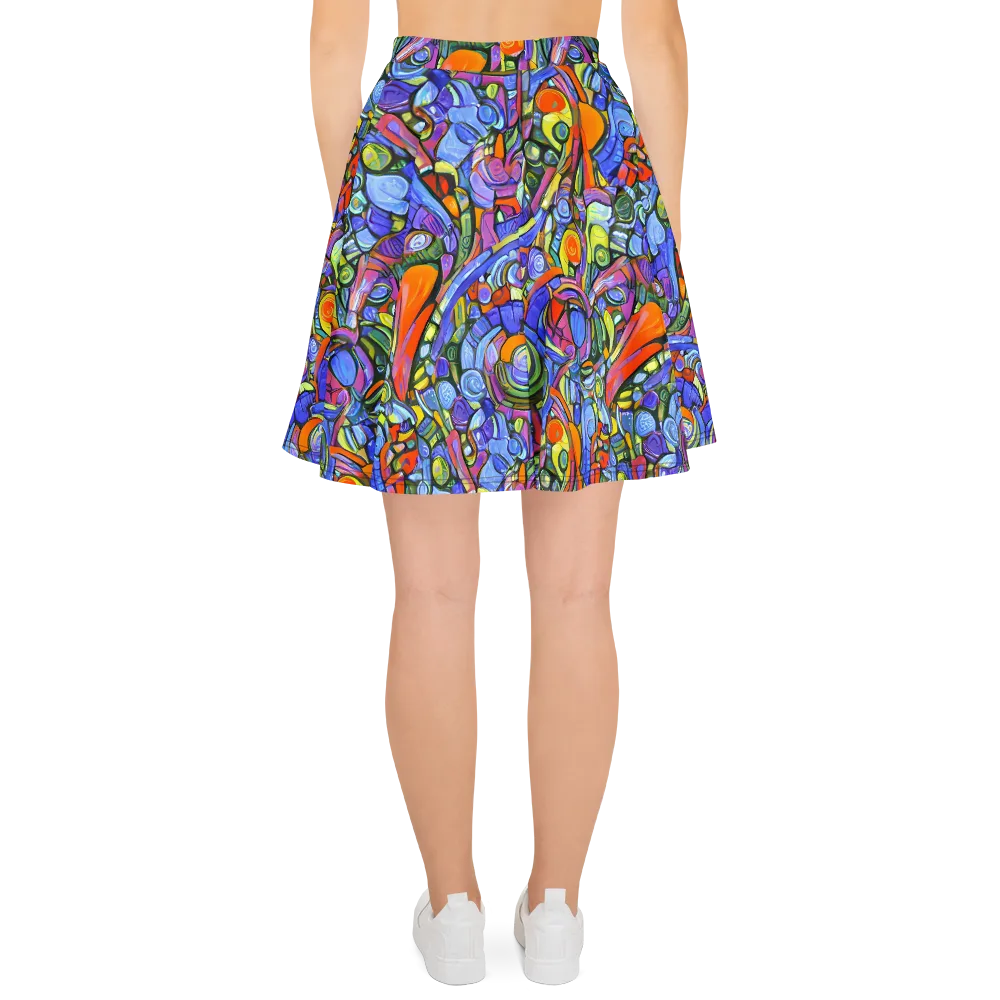 Kaleidoscope Voltage on Skater Skirt — Back