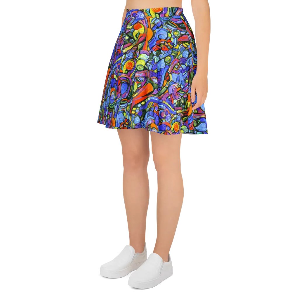 Kaleidoscope Voltage on Skater Skirt — Left