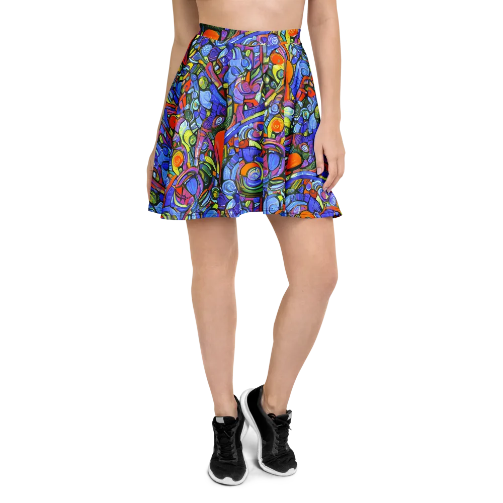Kaleidoscope Voltage on Skater Skirt — Front