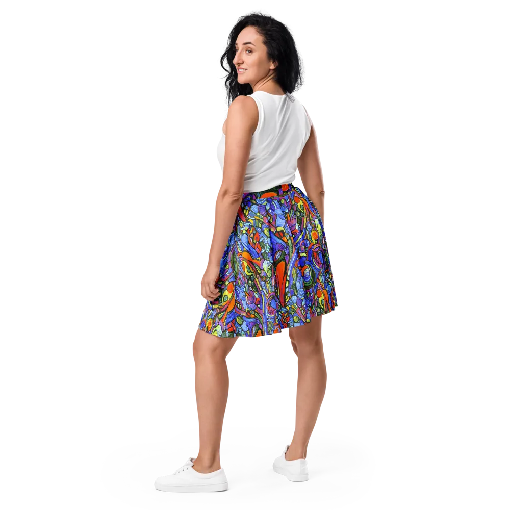 Kaleidoscope Voltage on Skater Skirt — Back