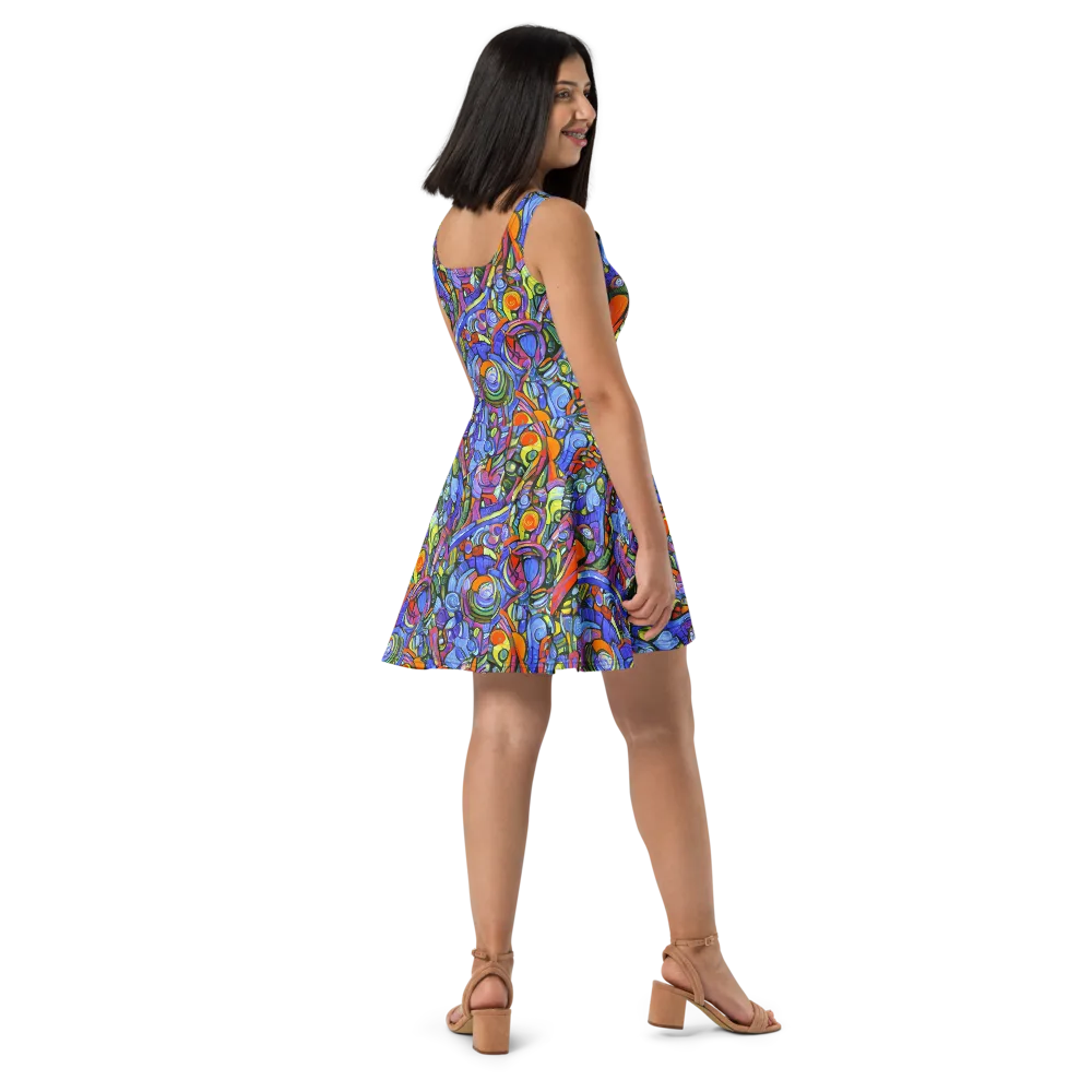 Kaleidoscope Voltage on Skater Dress — Right