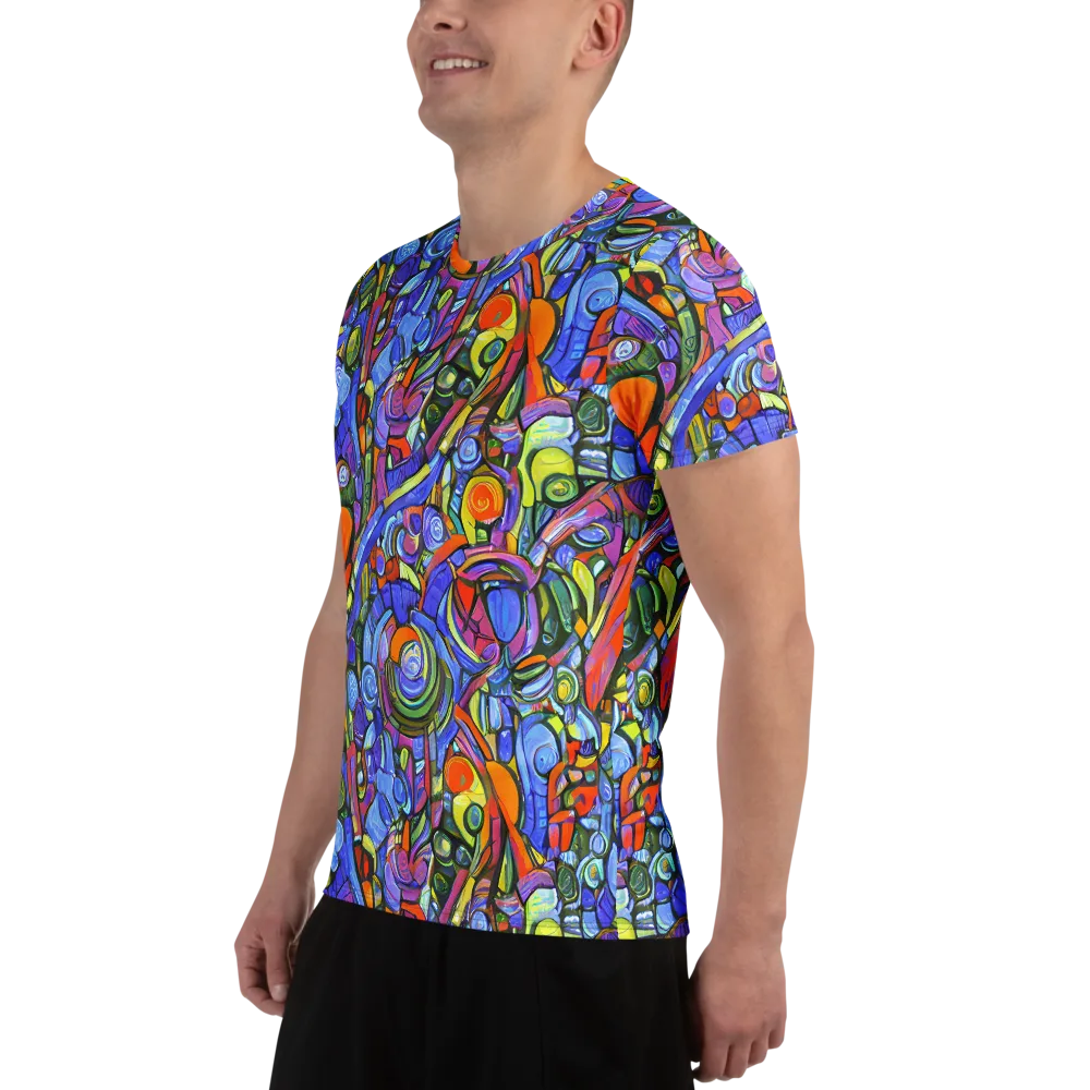 Kaleidoscope Voltage on Men's Athletic T-Shirt — Left