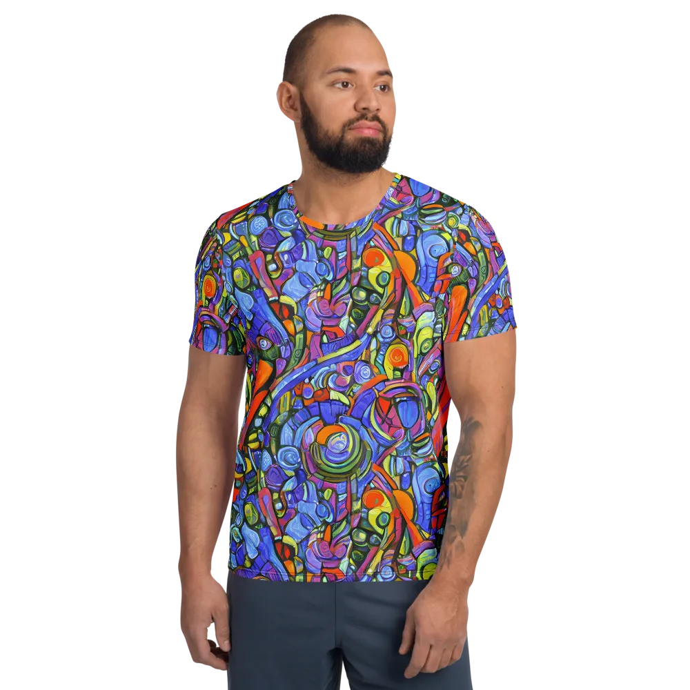 Kaleidoscope Voltage on Men's Athletic T-Shirt — Front
