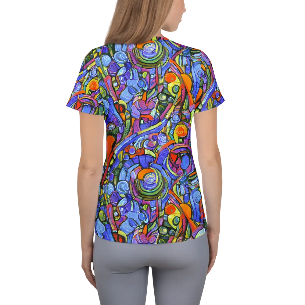 Kaleidoscope Voltage on Women's Athletic T-Shirt — Back