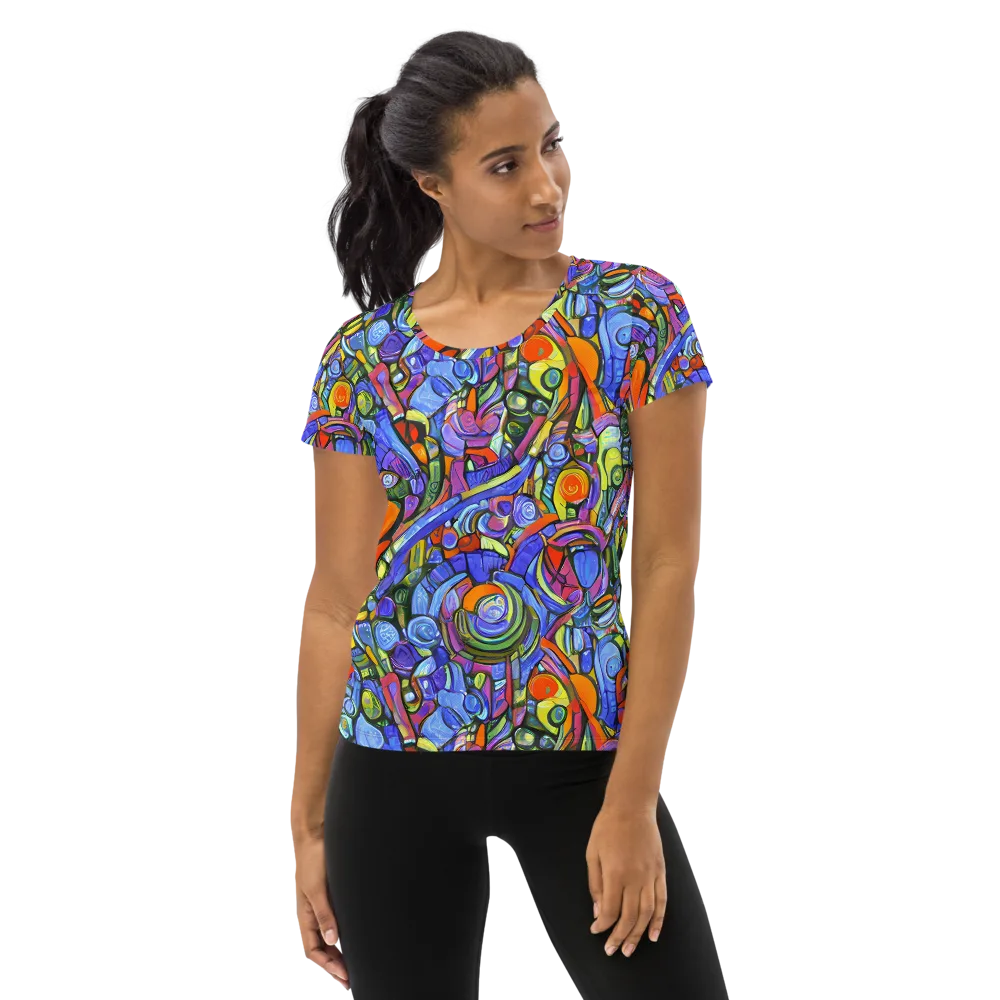 Kaleidoscope Voltage on Women's Athletic T-Shirt — Front