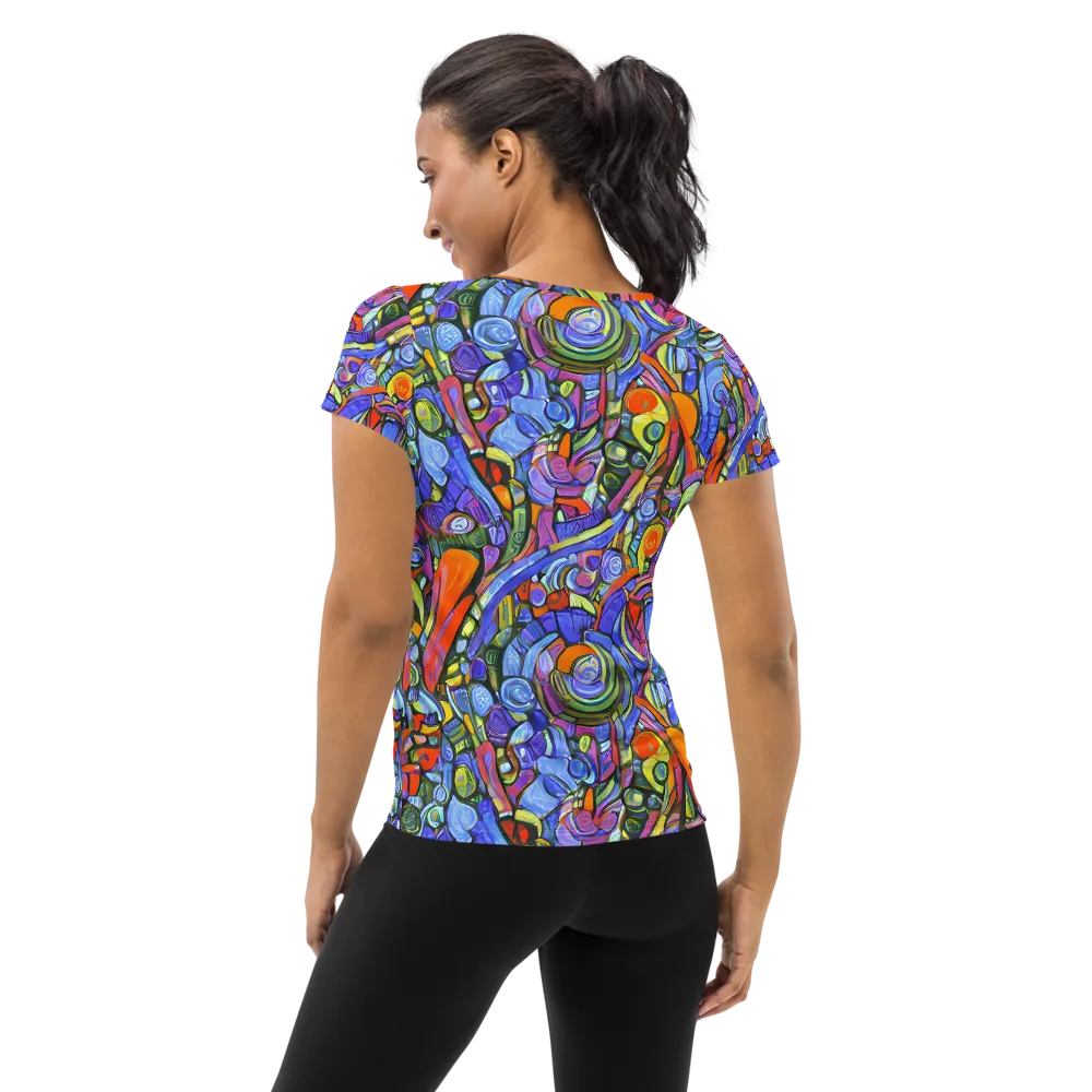 Kaleidoscope Voltage on Women's Athletic T-Shirt — Back