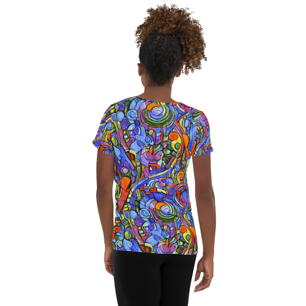Kaleidoscope Voltage on Women's Athletic T-Shirt — Back