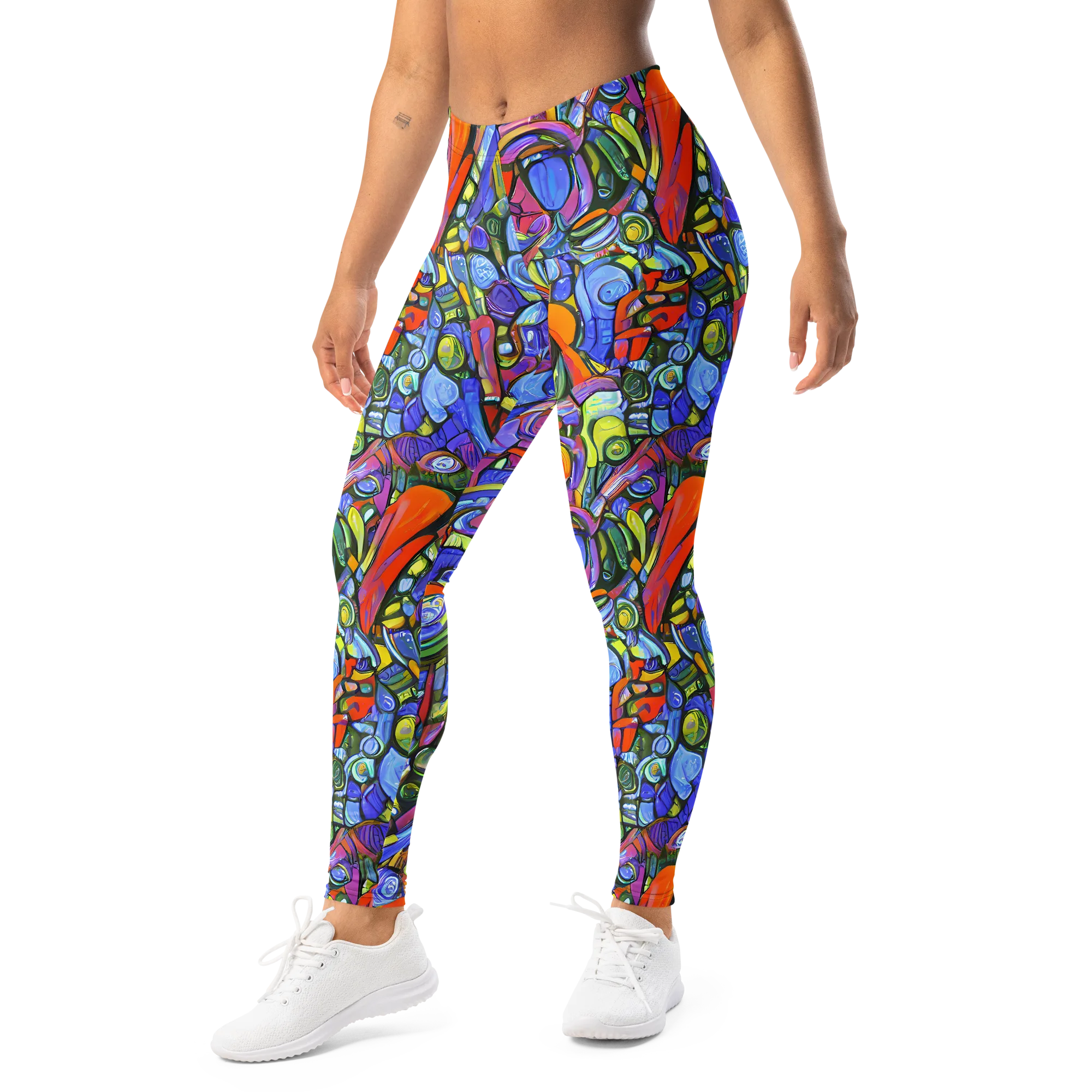 Kaleidoscope Voltage on Leggings — Left Front