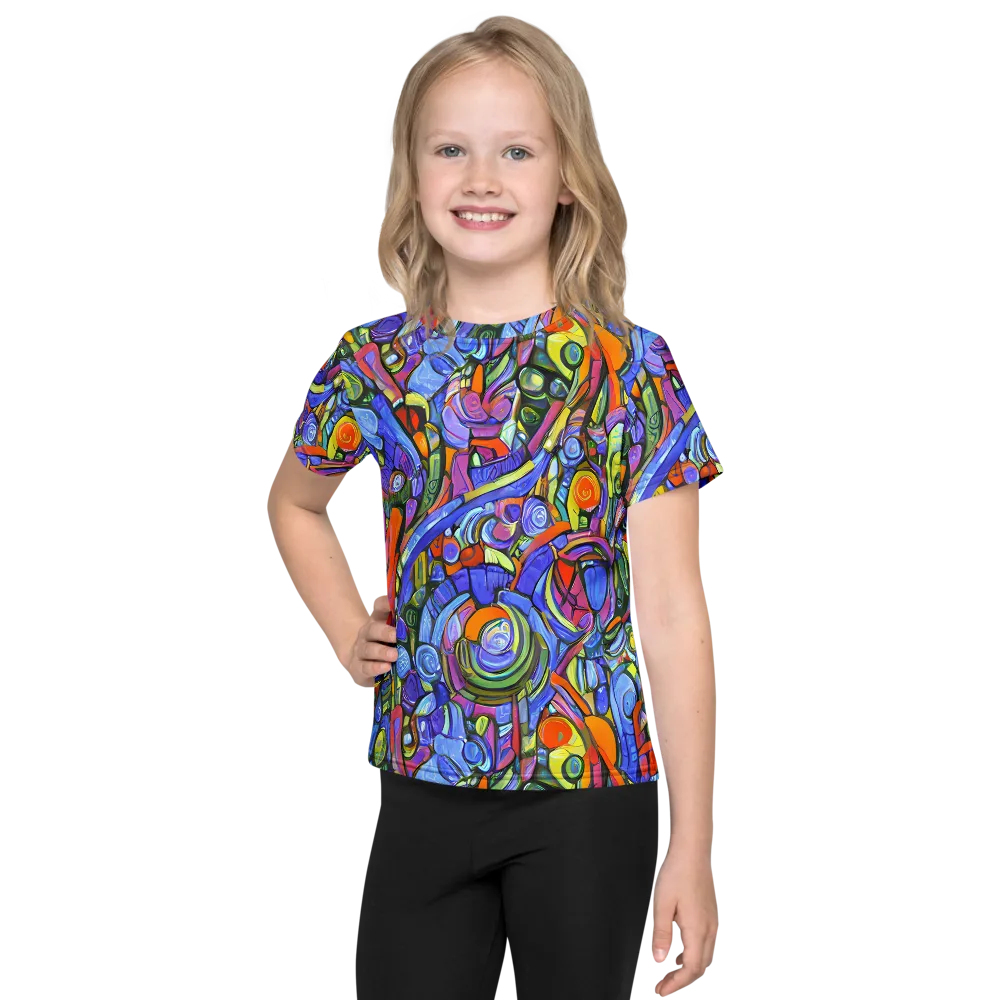 Kaleidoscope Voltage on Kids Crew Neck T-Shirt — Front
