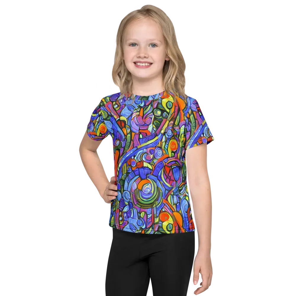Kaleidoscope Voltage on Kids Crew Neck T-Shirt — Front
