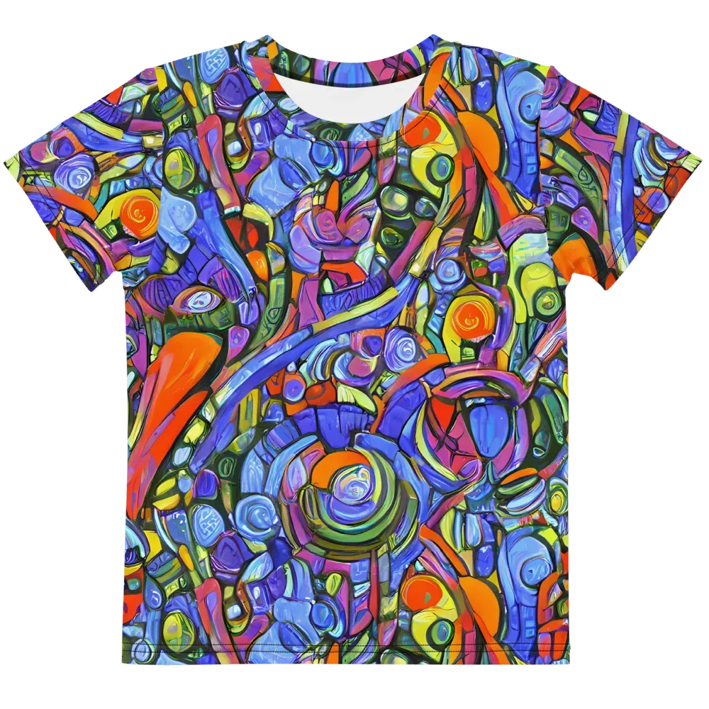 Kaleidoscope Voltage on Kids Crew Neck T-Shirt — Front