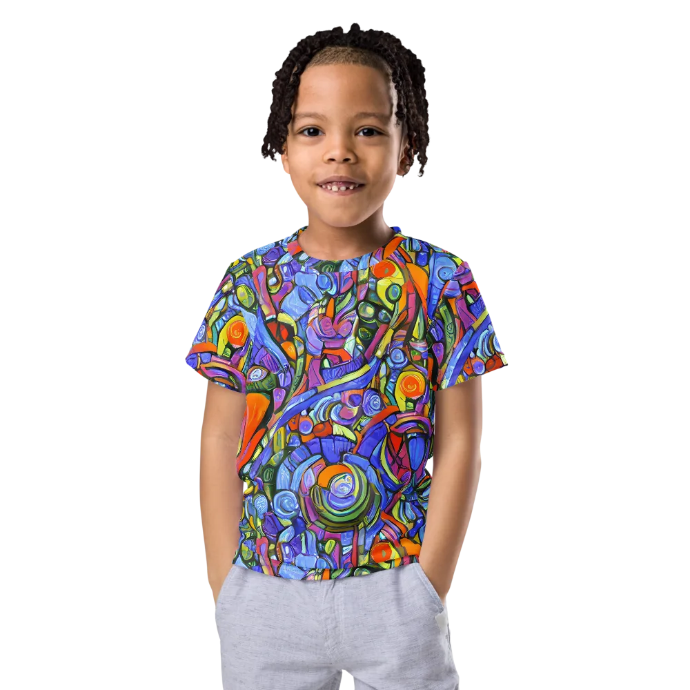 Kaleidoscope Voltage on Kids Crew Neck T-Shirt — Front