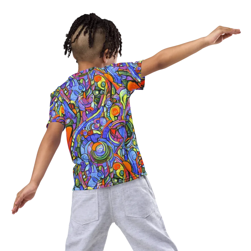 Kaleidoscope Voltage on Kids Crew Neck T-Shirt — Back