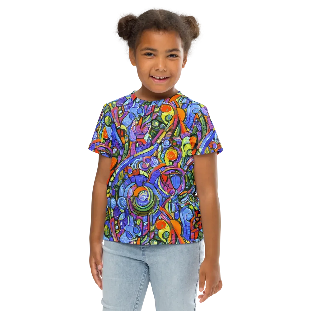Kaleidoscope Voltage on Kids Crew Neck T-Shirt — Front