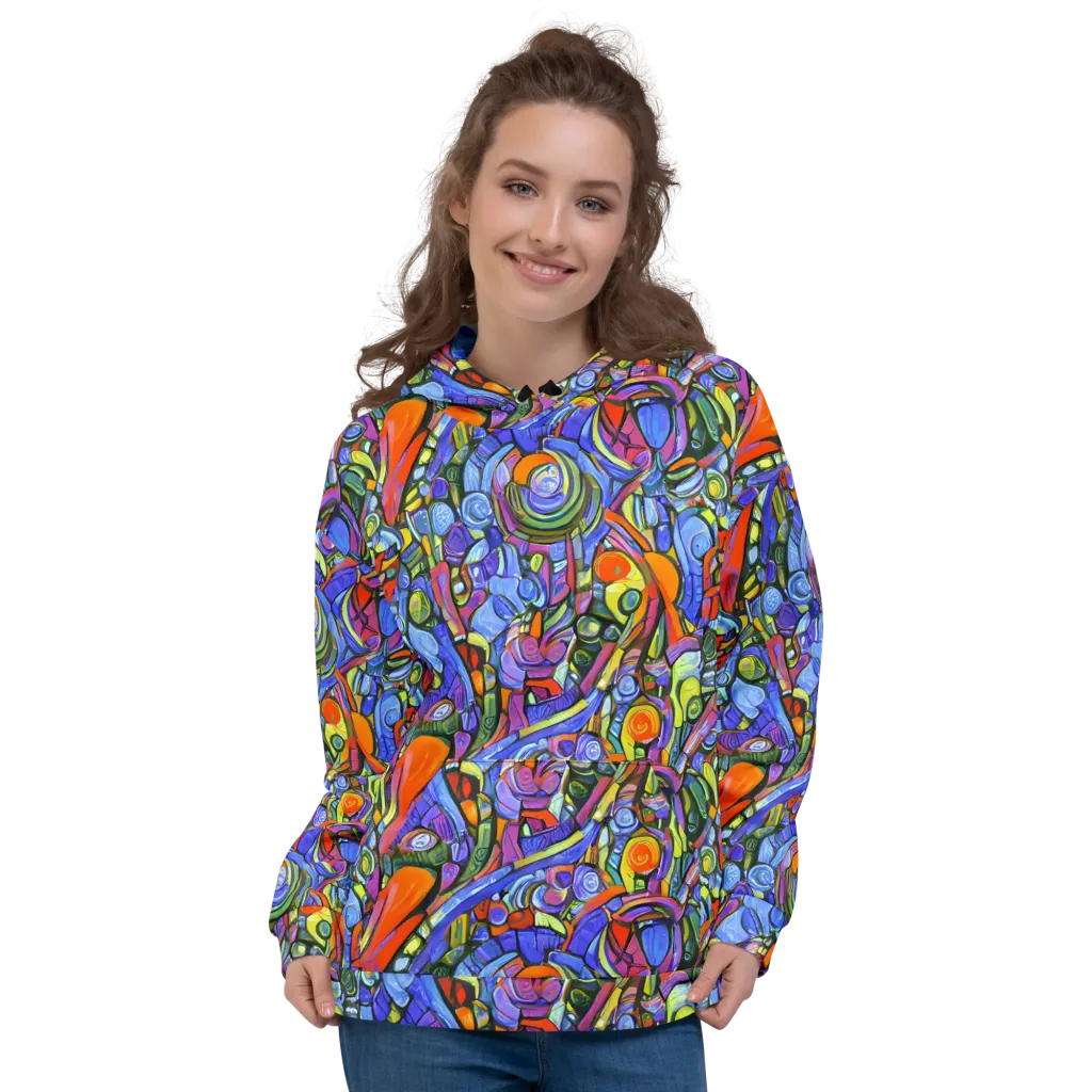 Kaleidoscope Voltage on Hoodie — Front