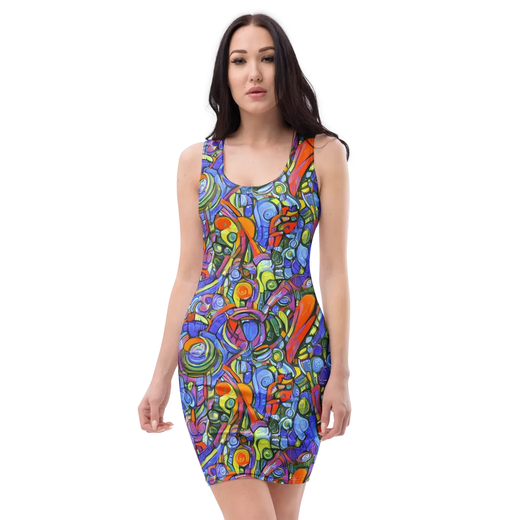 Kaleidoscope Voltage on Bodycon Dress — Front