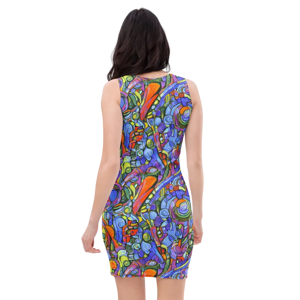Kaleidoscope Voltage on Bodycon Dress — Back