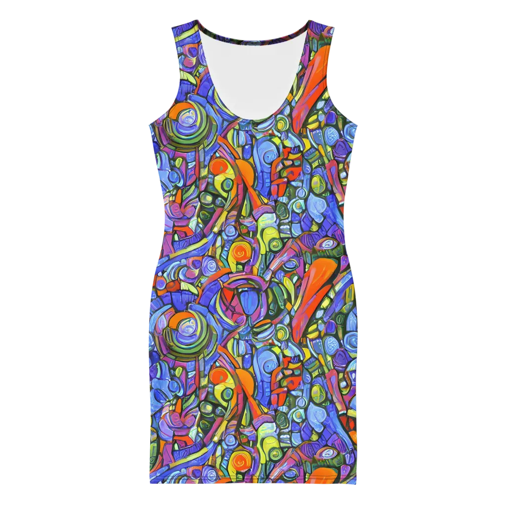 Kaleidoscope Voltage on Bodycon Dress — Front