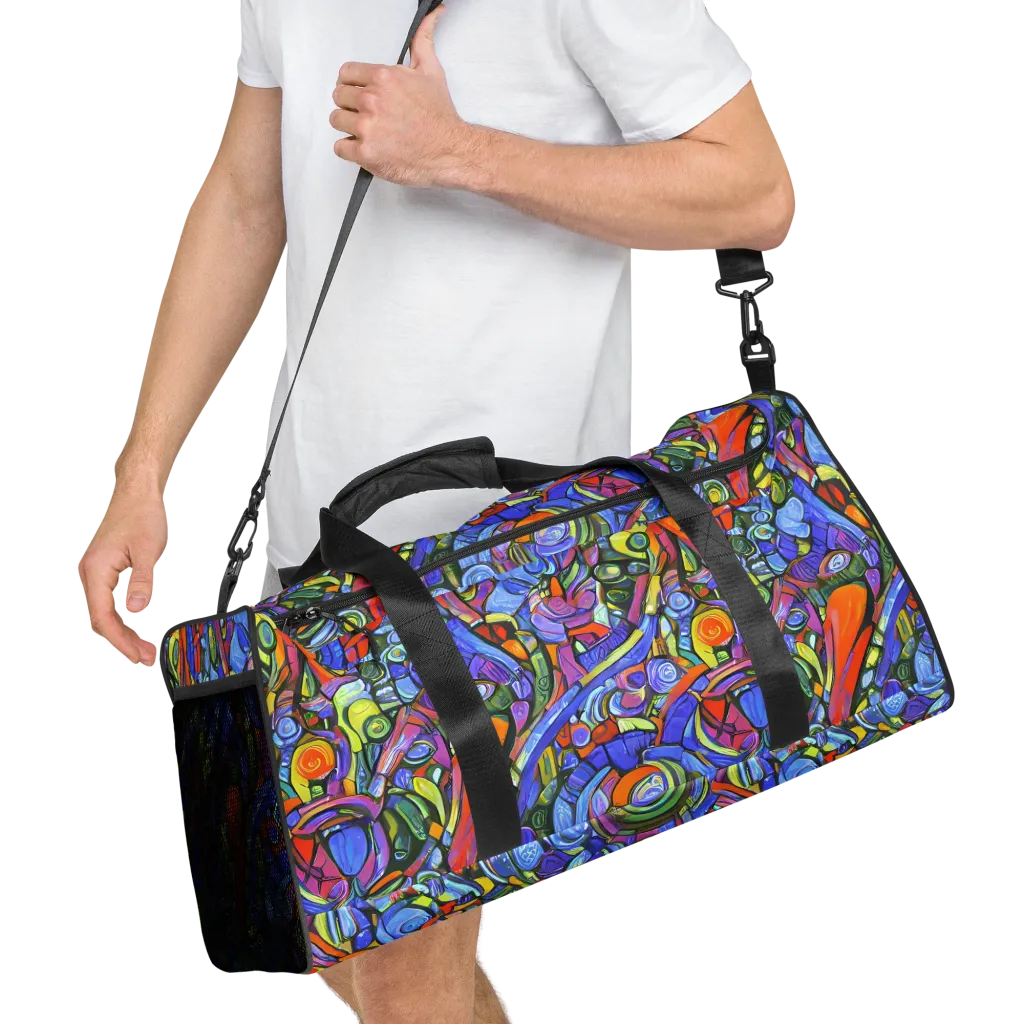 Kaleidoscope Voltage on Duffle Bag — Right Front