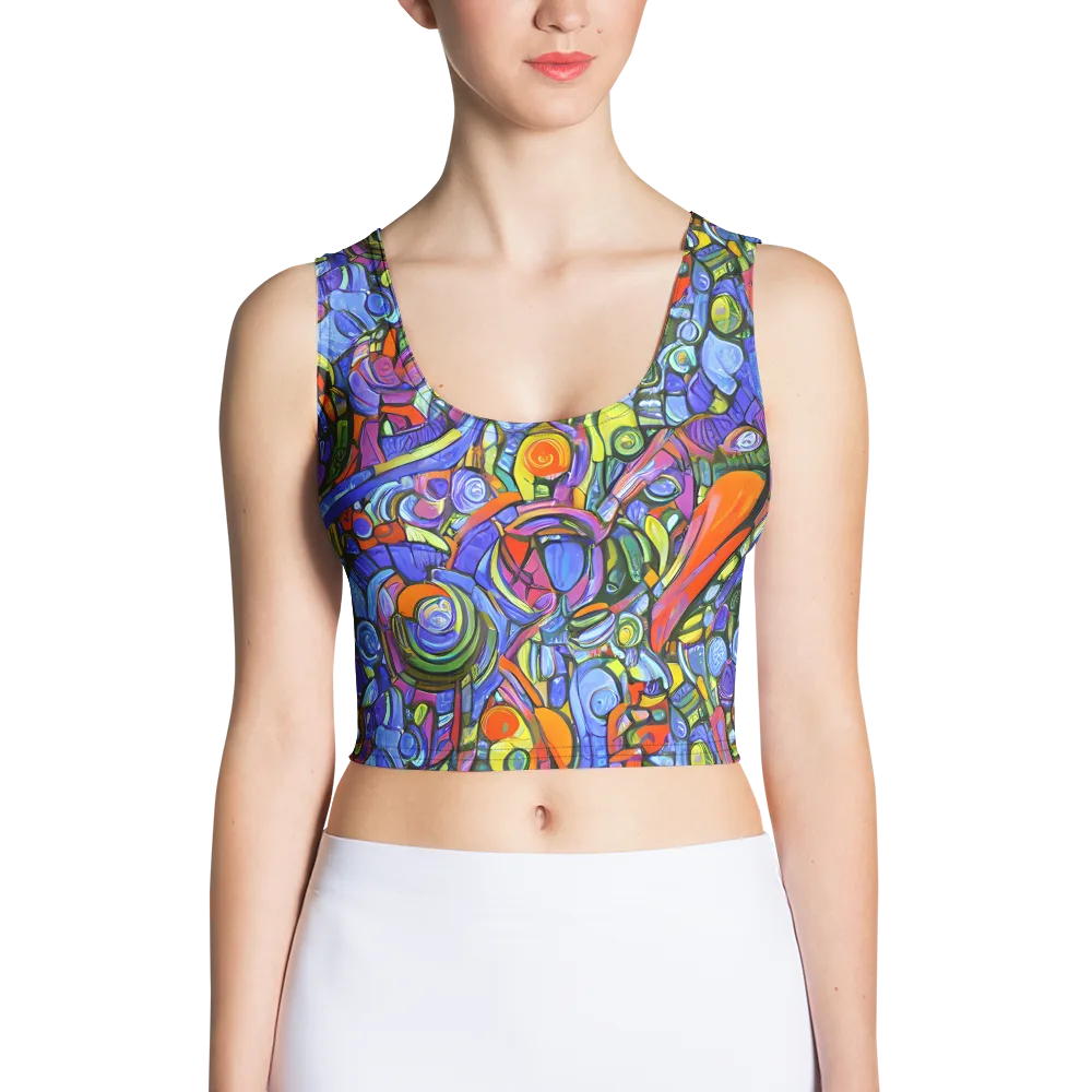 Kaleidoscope Voltage on Crop Top — Front