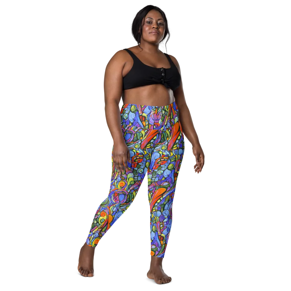 Kaleidoscope Voltage on Leggings with Pockets — Front