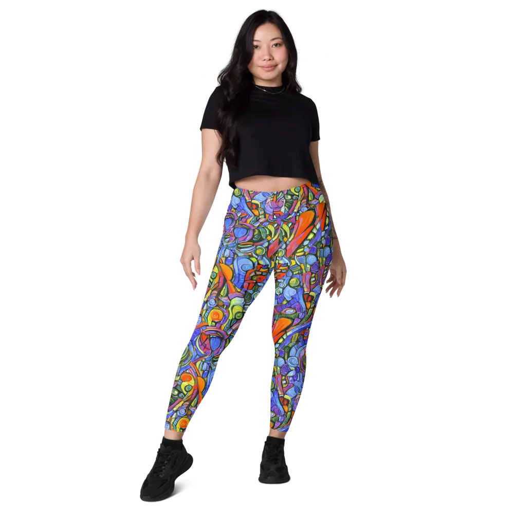 Kaleidoscope Voltage on Leggings with Pockets — Front