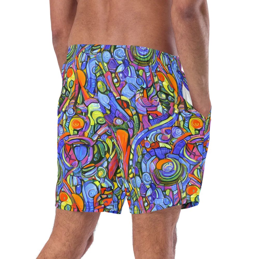 Kaleidoscope Voltage on Swim Trunks — Right Back