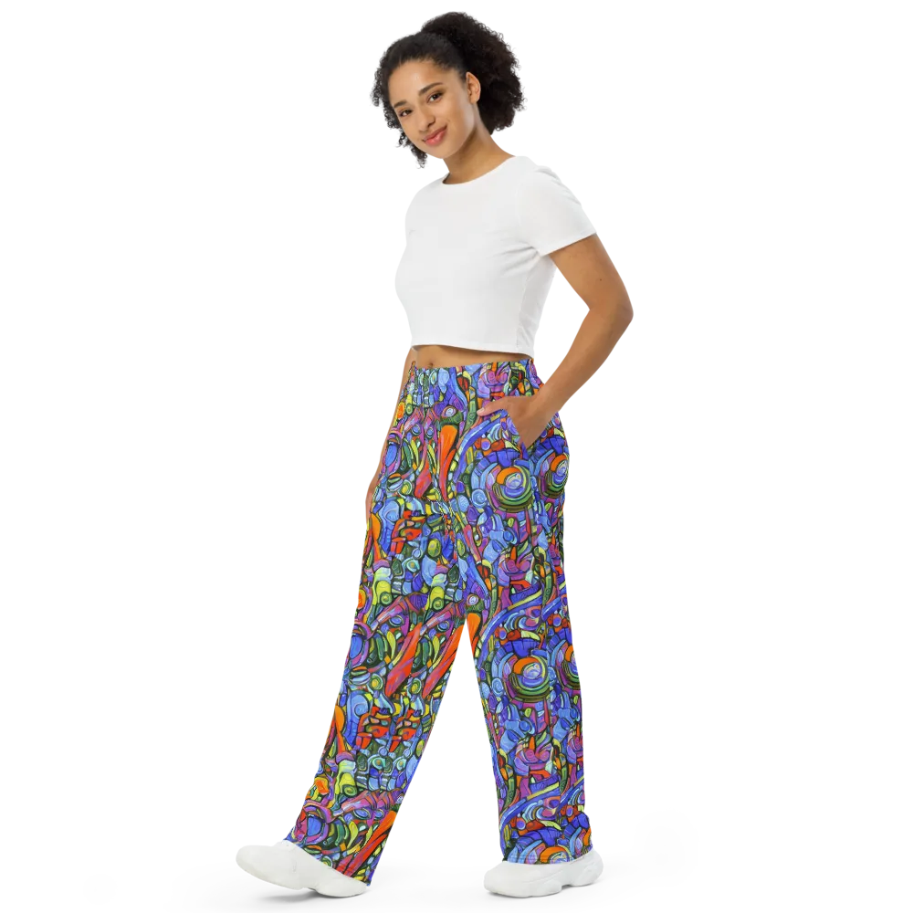 Kaleidoscope Voltage on Wide-Leg Pants — Left Front