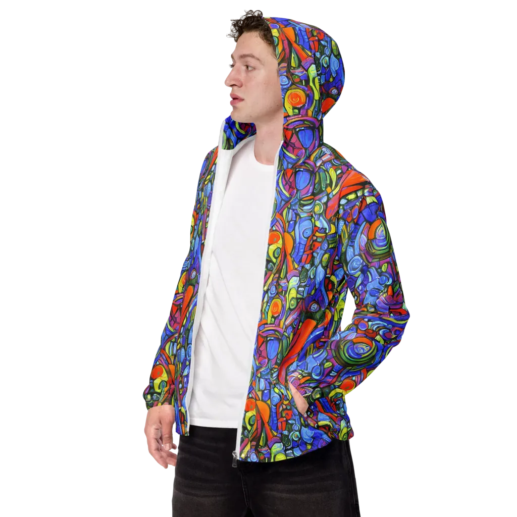 Kaleidoscope Voltage on Men's Windbreaker — Left Front