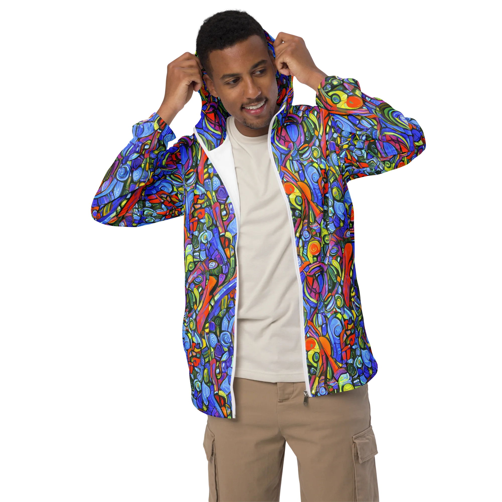 Kaleidoscope Voltage on Men's Windbreaker — Front