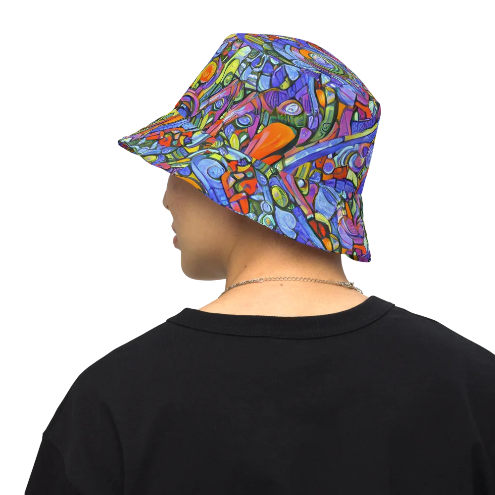 Kaleidoscope Voltage on Reversible Bucket Hat — Back Inside