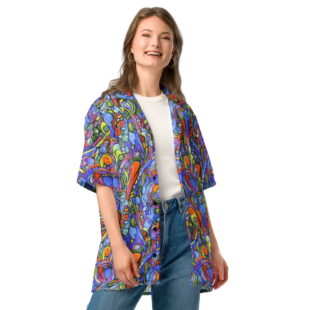 Kaleidoscope Voltage on Button Shirt — Front