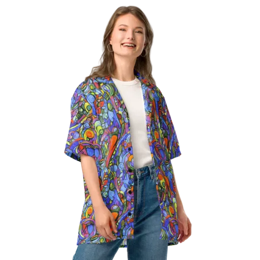 Kaleidoscope Voltage on a Button Shirt