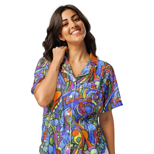 Kaleidoscope Voltage on a Women's Short Sleeve Pajama Top