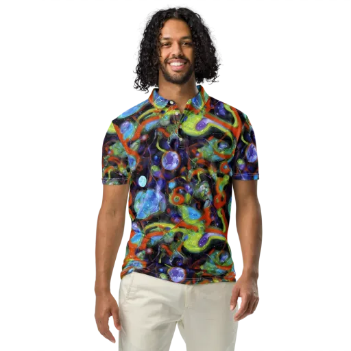 Prism Fever on a Men's Slim Fit Polo Shirt