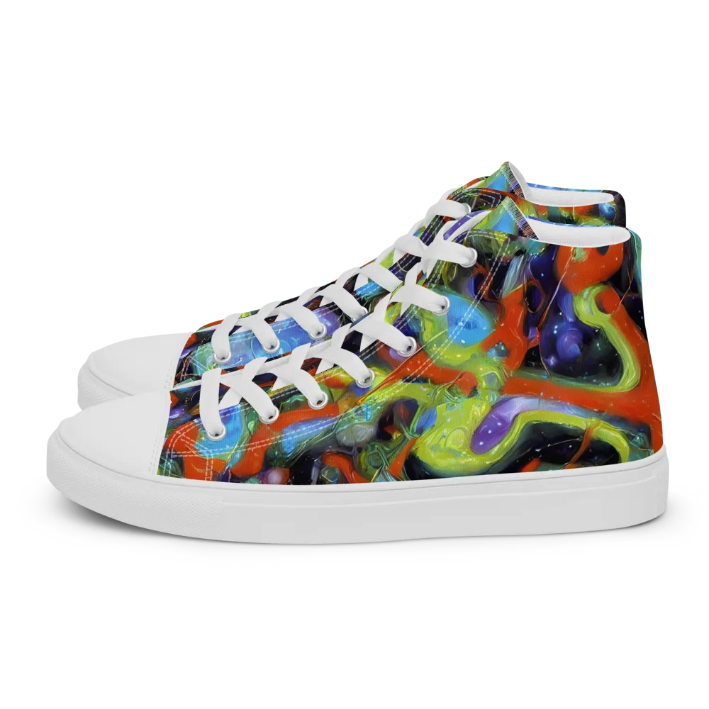 Prism Fever on Men's High Top Canvas Shoes — Left