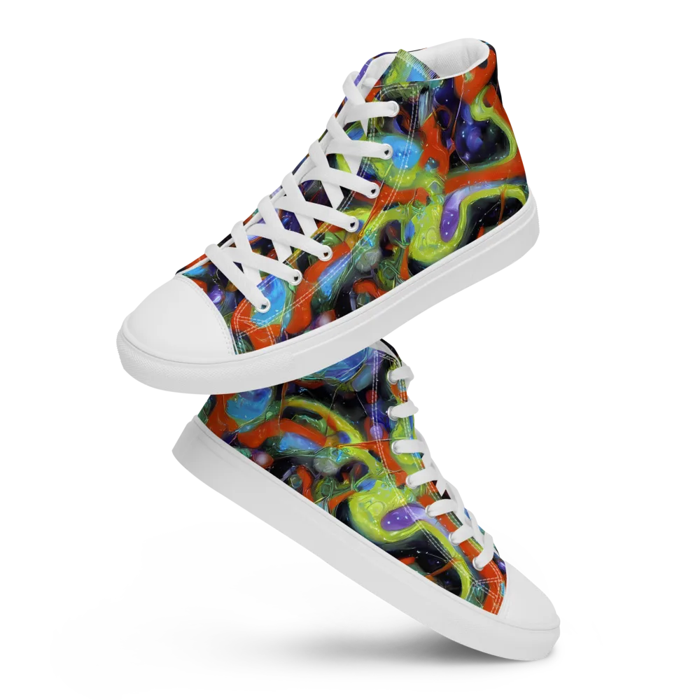 Prism Fever on Men's High Top Canvas Shoes — Front