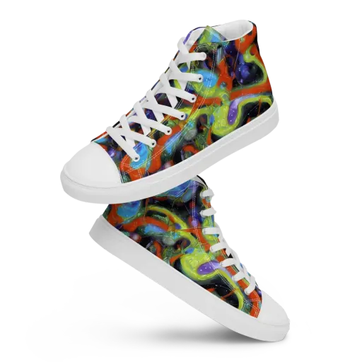 Prism Fever on a Men's High Top Canvas Shoes