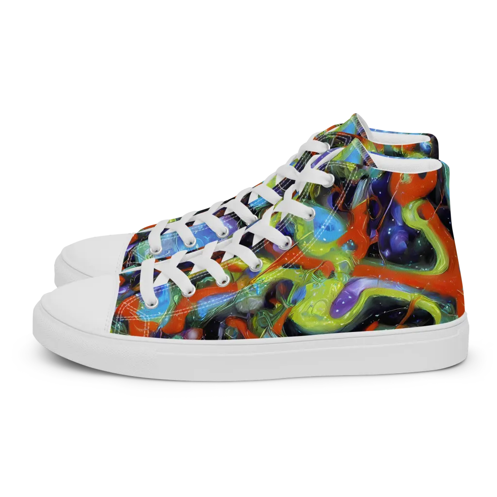 Prism Fever on Women's High Top Canvas Shoes — Left
