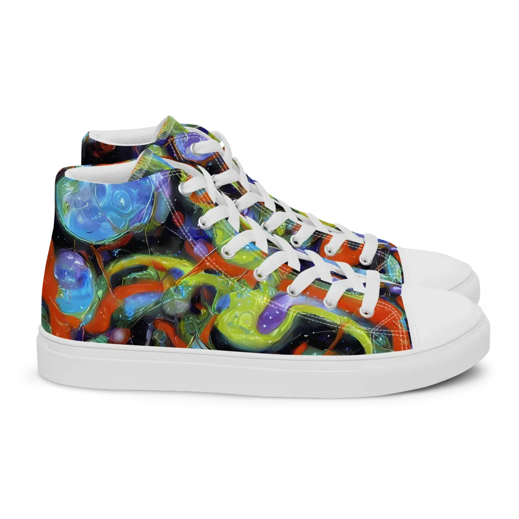 Prism Fever on Women's High Top Canvas Shoes — Right