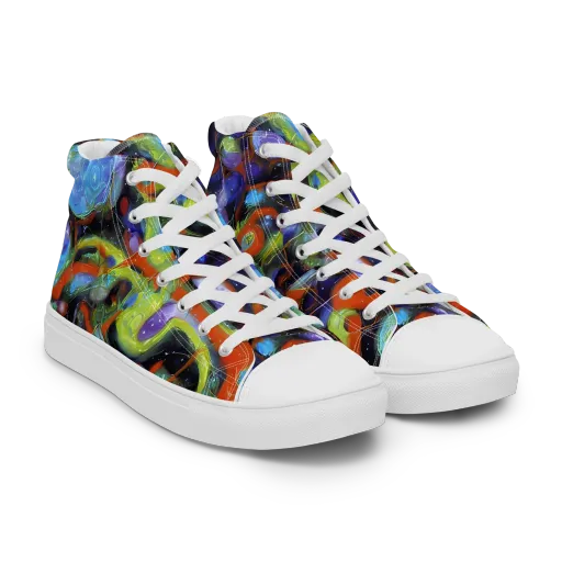 Prism Fever on a Women's High Top Canvas Shoes