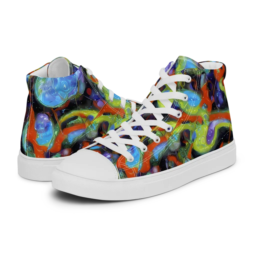 Prism Fever on Women's High Top Canvas Shoes — Left